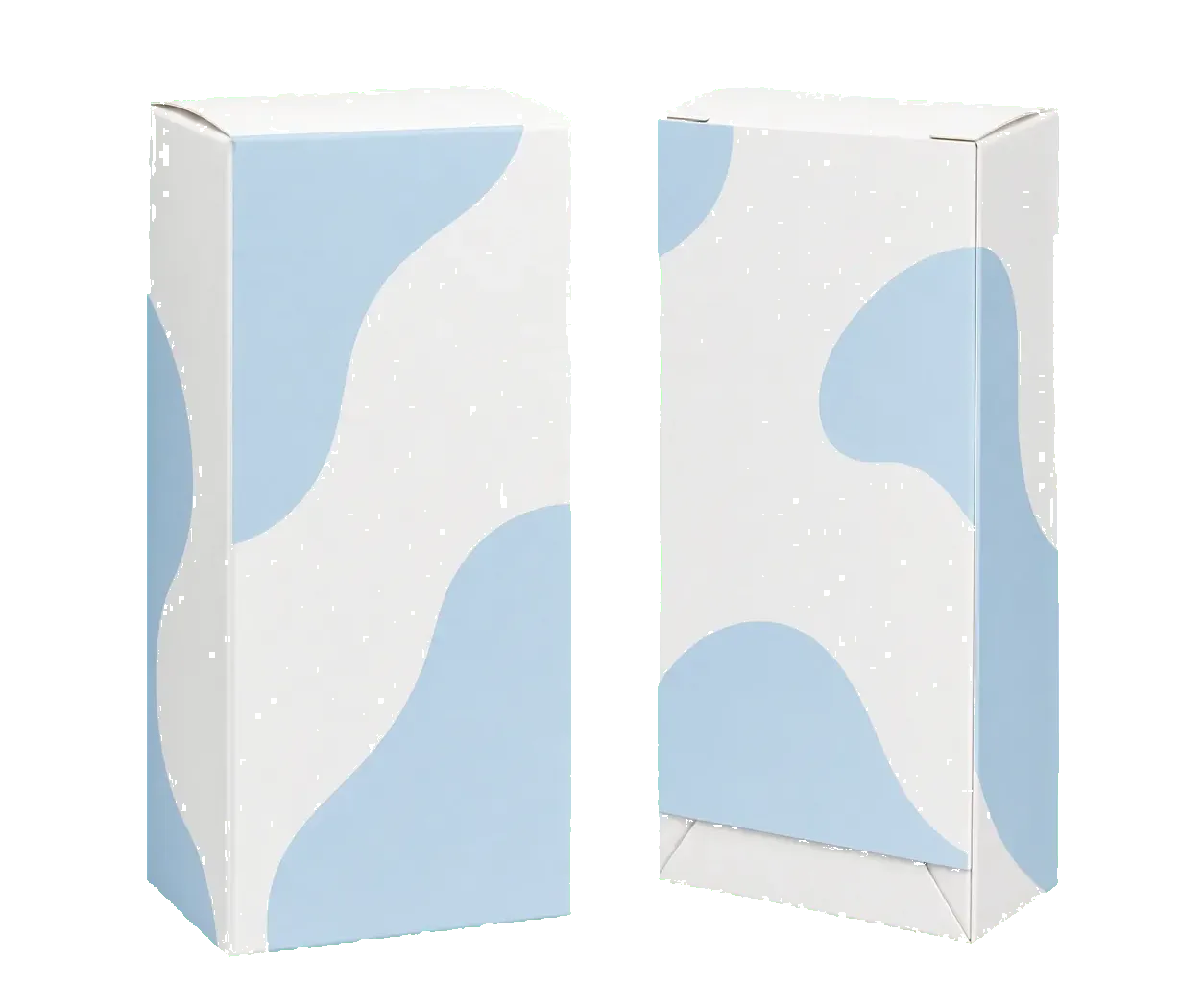 Auto-bottom box side view showing panel depth and closure structure