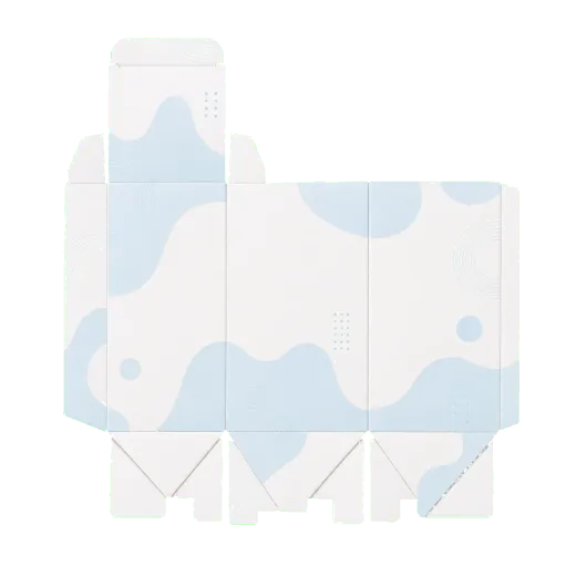 Auto-bottom box unfolded carton blank with connected panels, flaps, and crease lines