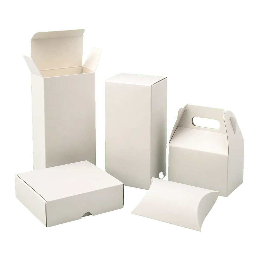 Folding carton boxes displayed for custom branded paperboard packaging design