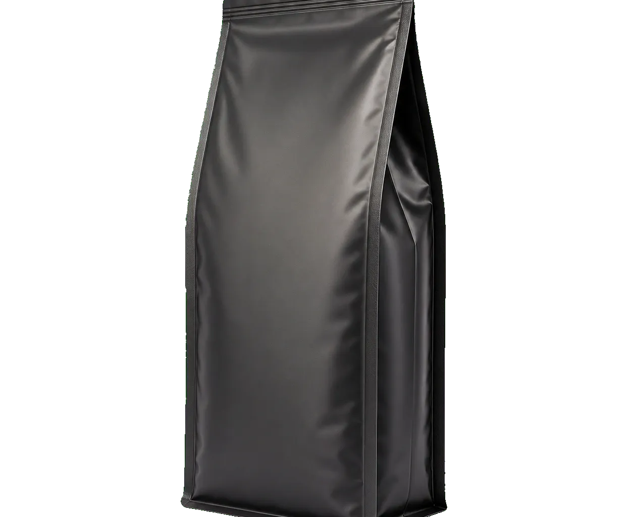 Flat-bottom pouch side view showing gusset depth and flexible pouch construction