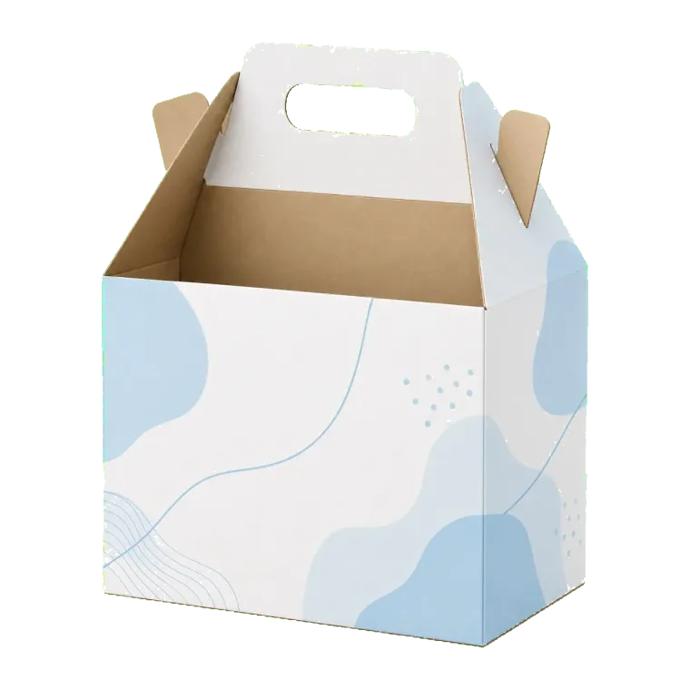 Open gable box used as a temporary custom bakery packaging image