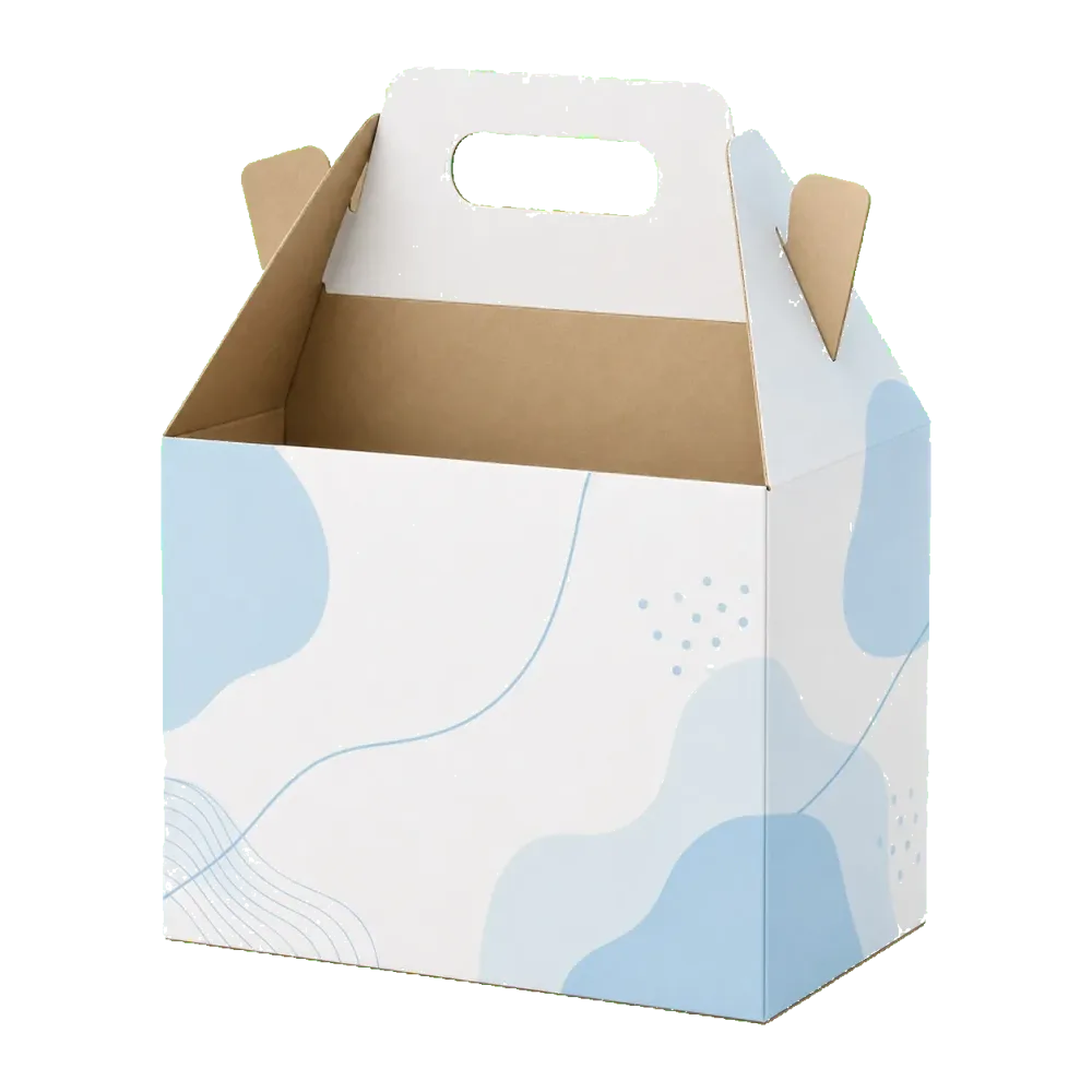 Open gable box used as a temporary custom bakery packaging image