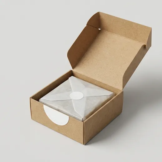 Open hinged self-locking kraft soap carton with tissue-wrapped soap bar
