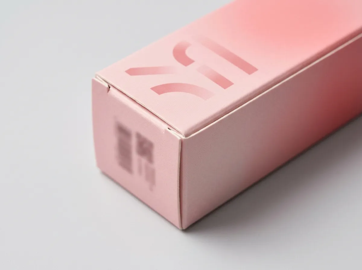 Pink lipstick folding carton shown open with its flat dieline