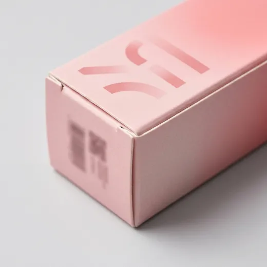 Pink lipstick folding carton shown open with its flat dieline