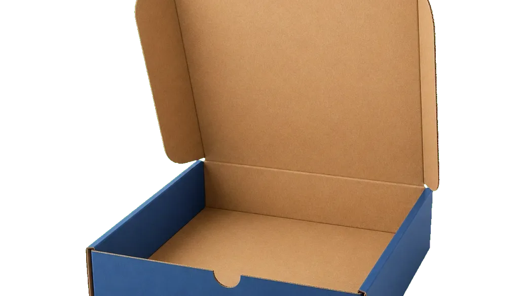 Open one-piece corrugated mailer box suitable for a small batch ecommerce launch
