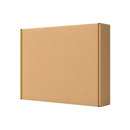 Custom printed mailer box side view showing board depth, flute thickness, and folded edge detail