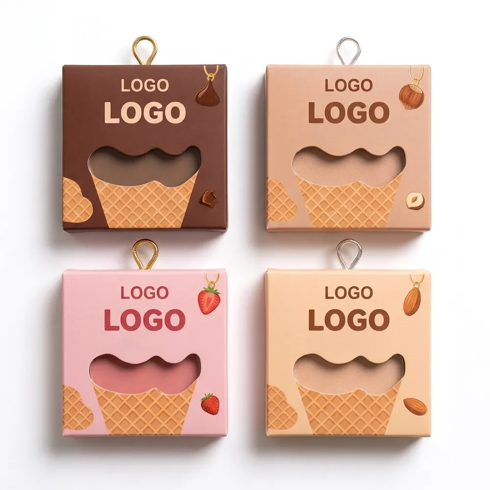 Four colorful window boxes for contour, highlighter, and blush makeup palettes