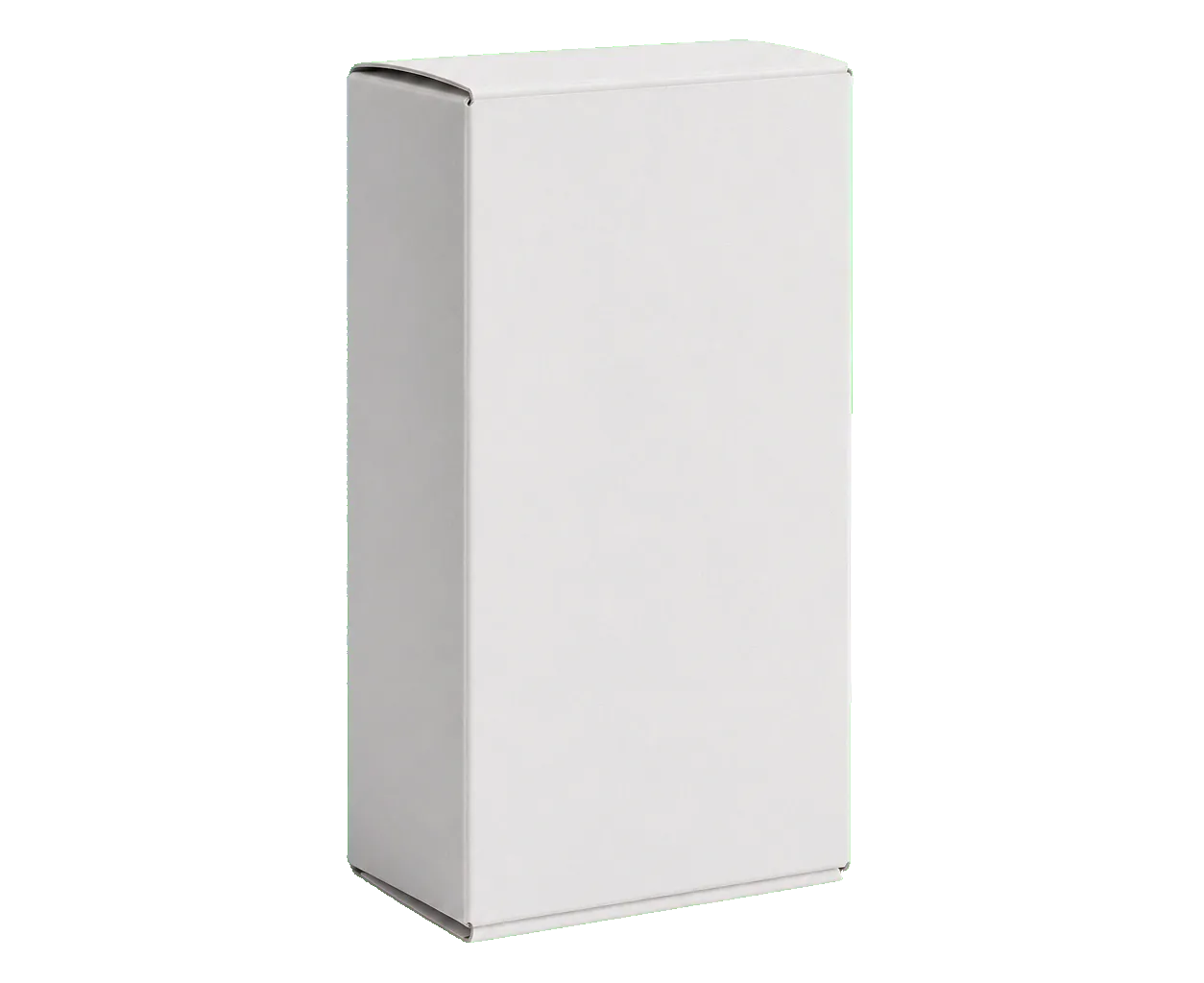 Seal end box side view showing panel depth and closure structure