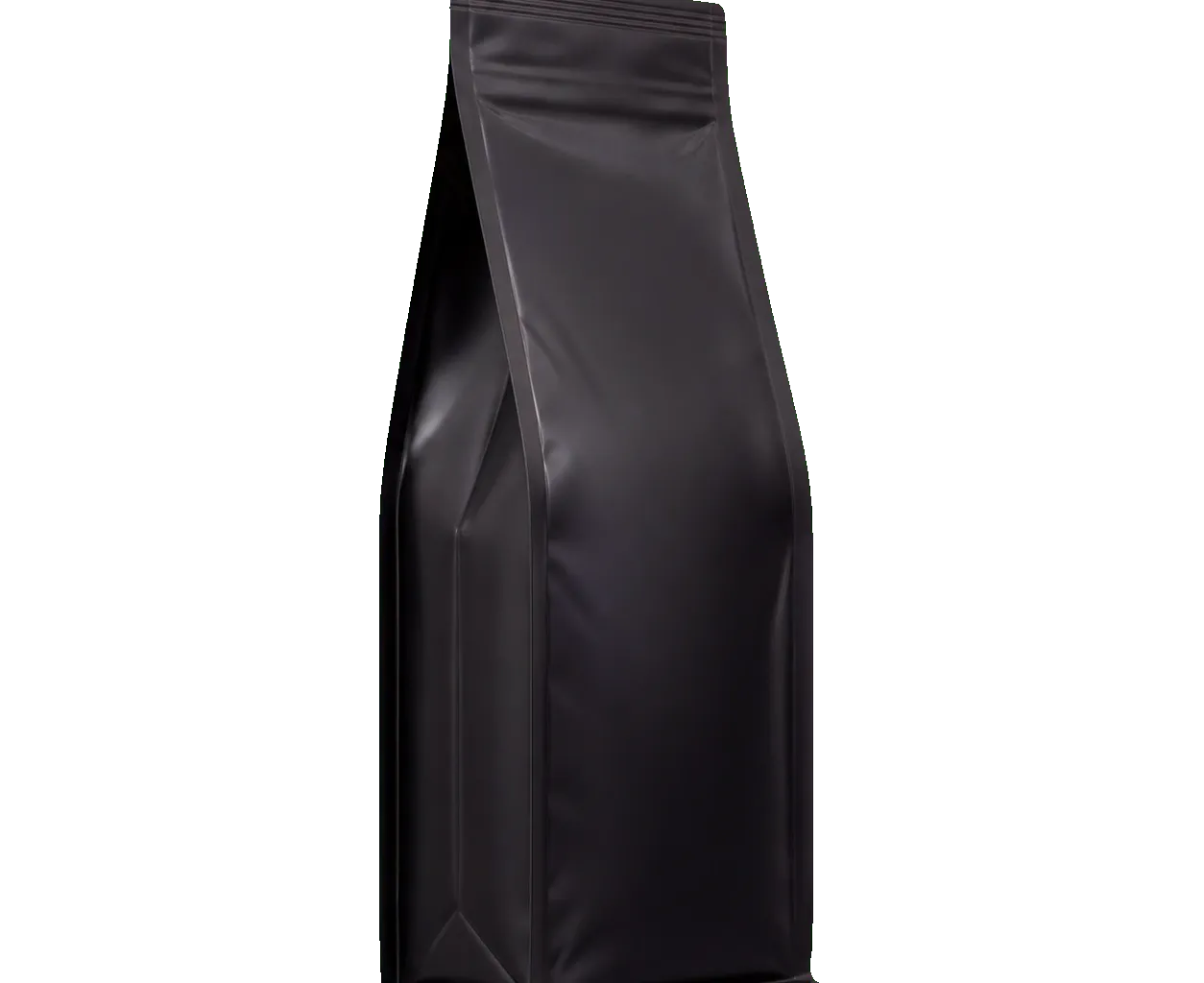 Side-gusset pouch side view showing gusset depth and flexible pouch construction
