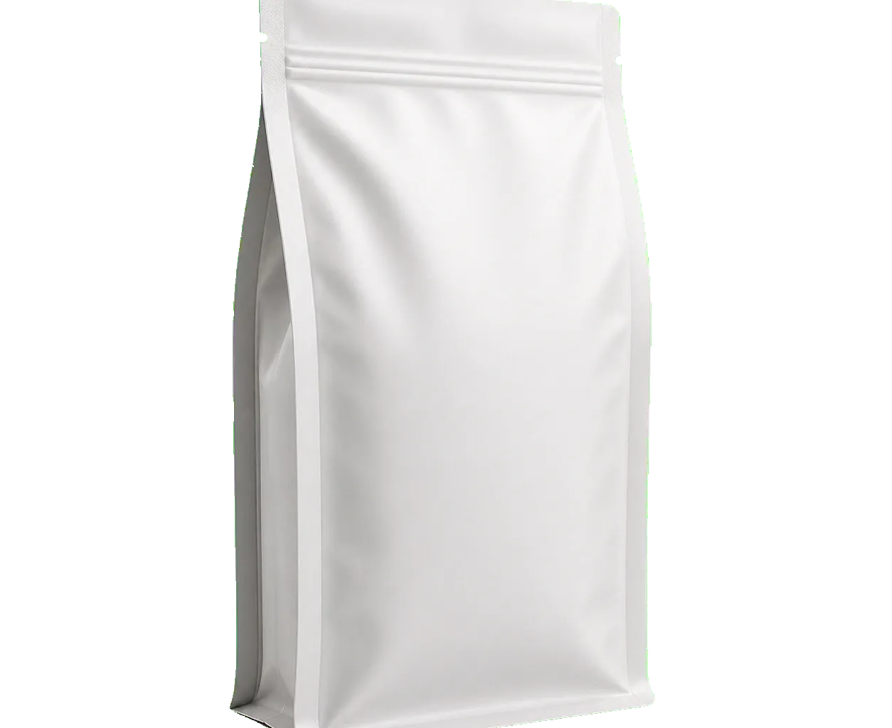 Stand-up pouch side view showing gusset depth and flexible pouch construction