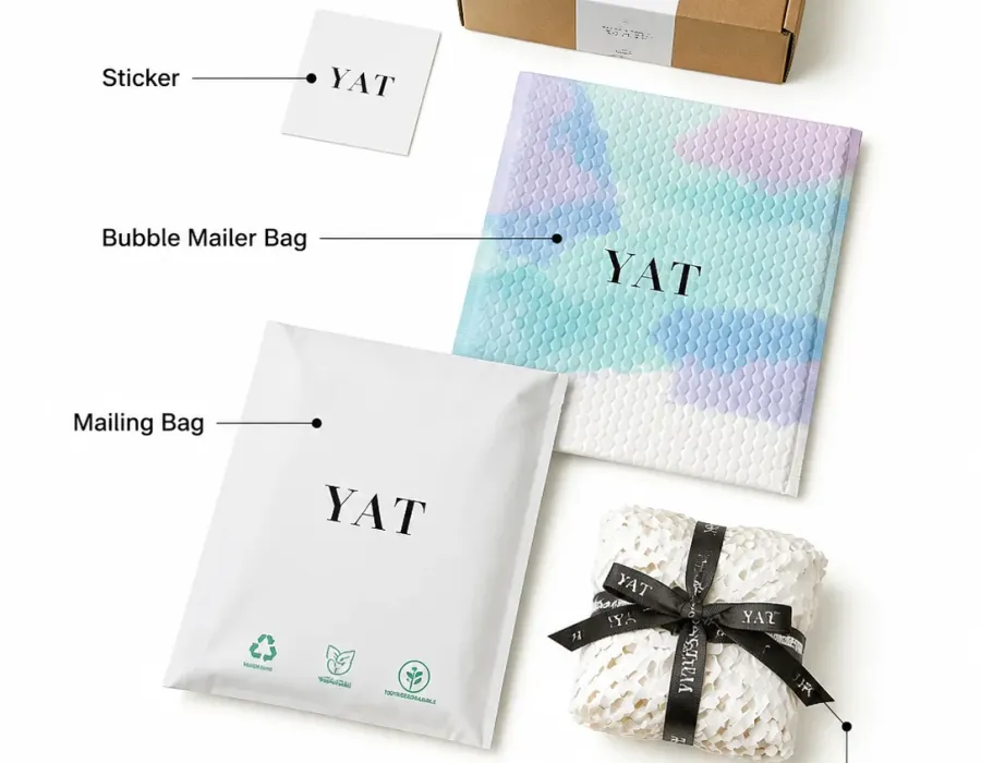 Subscription box packaging arranged for ecommerce unboxing