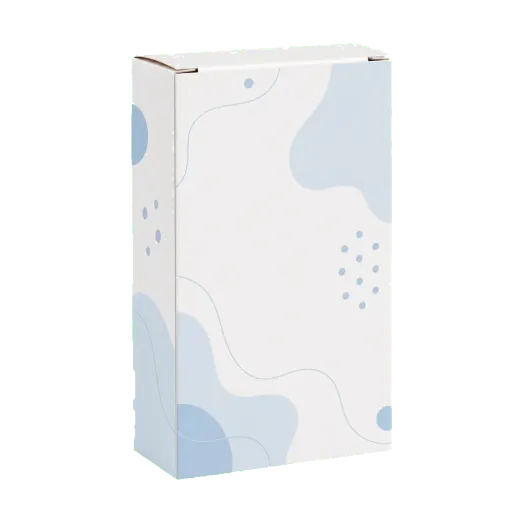 Straight tuck end folding carton side view showing the side panel and closed tuck end seams