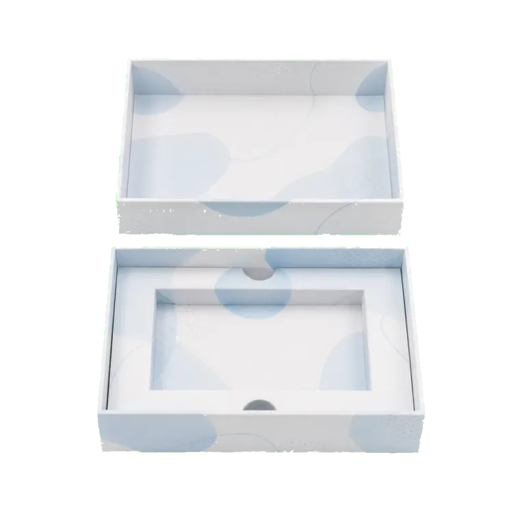 Open two-piece rigid box used as a temporary candy and chocolate packaging image
