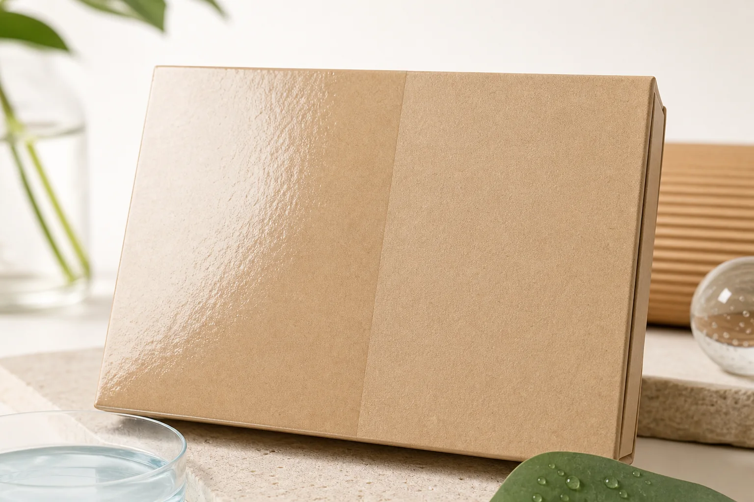 Aqueous coating sample for printed paper packaging