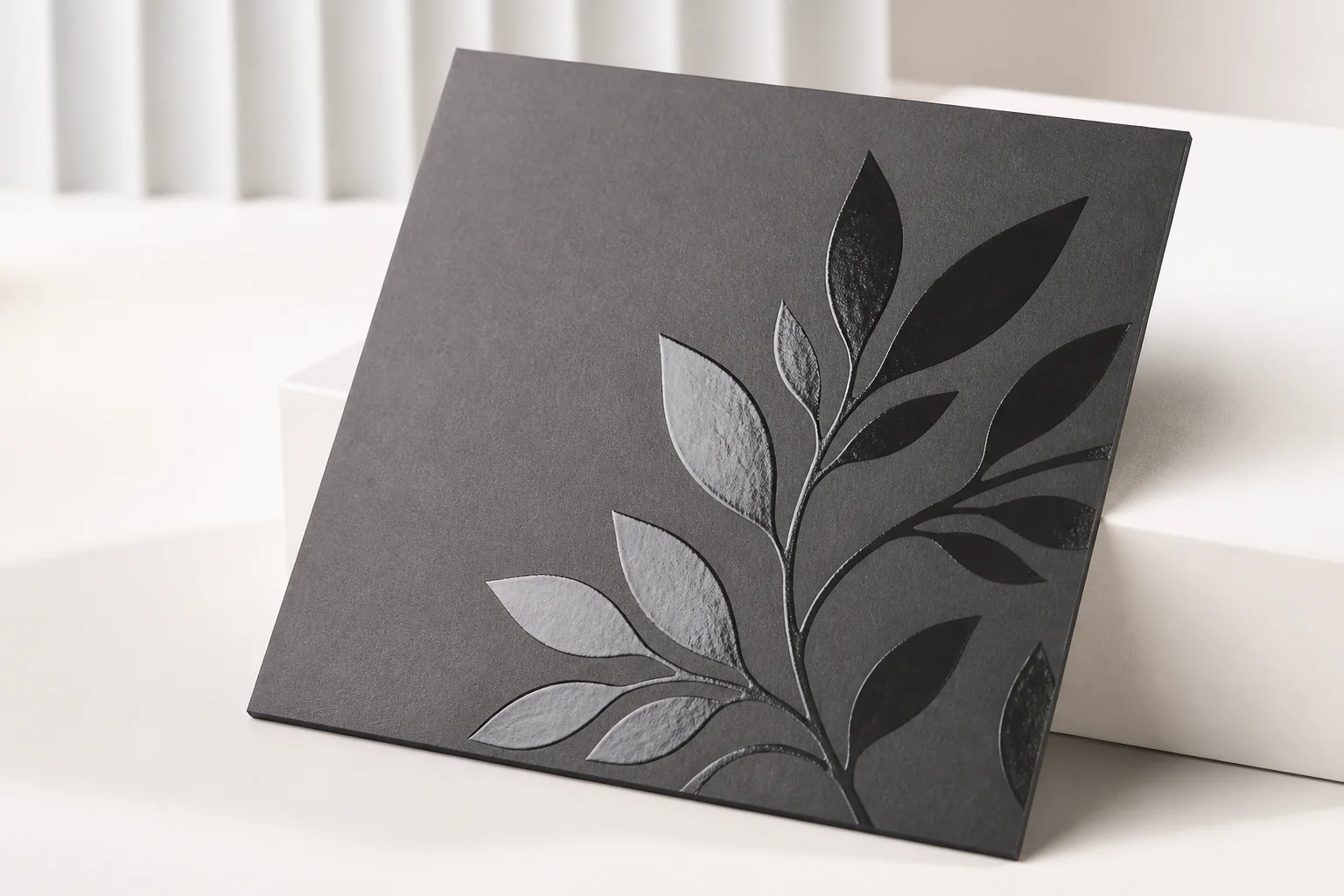Spot UV detail on printed packaging