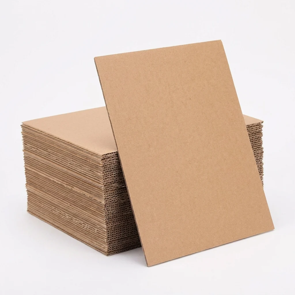 Stack of B-flute corrugated sheets with kraft liner