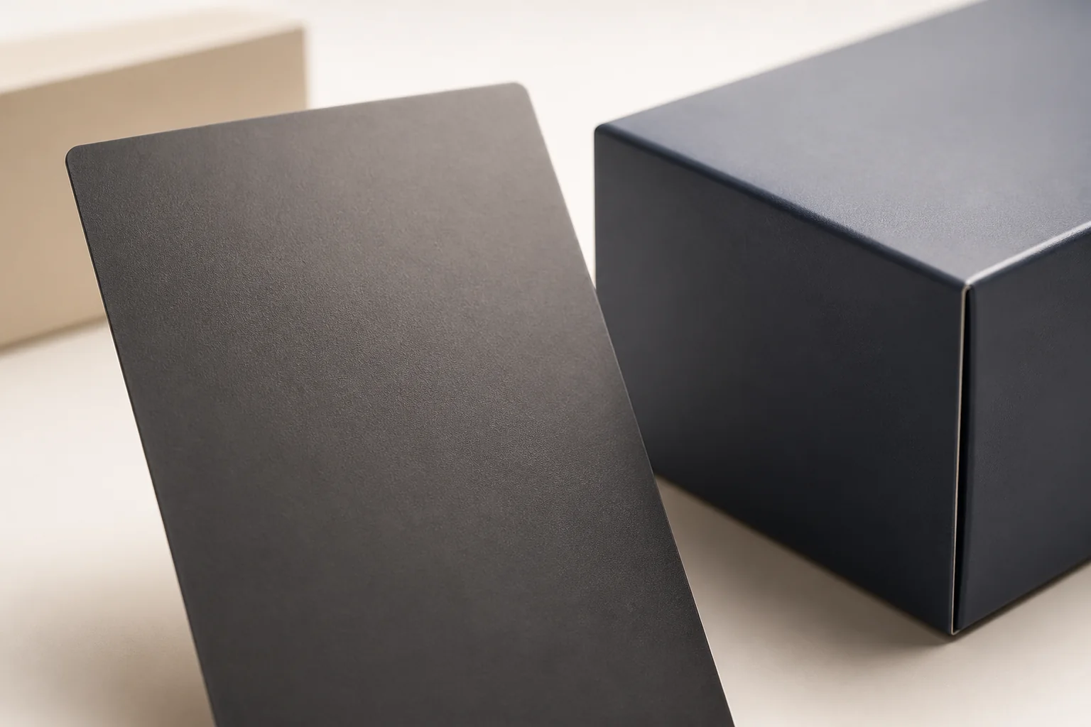 Soft touch lamination sample for packaging