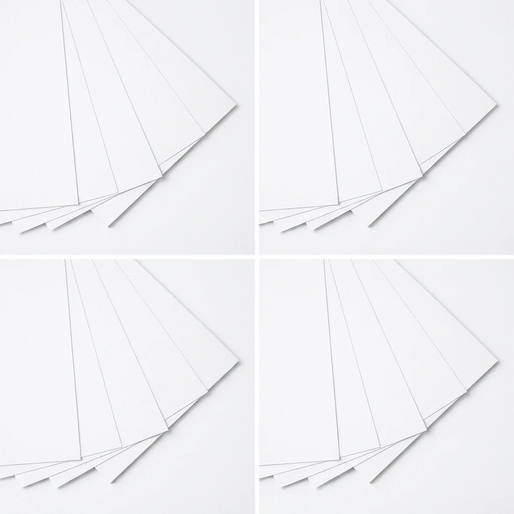 Printed and unprinted 157g art paper sample sheets