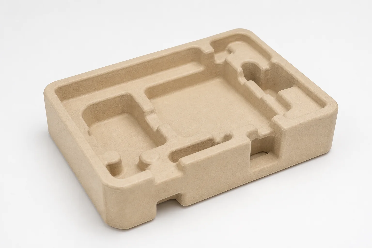Molded pulp insert tray for sustainable packaging
