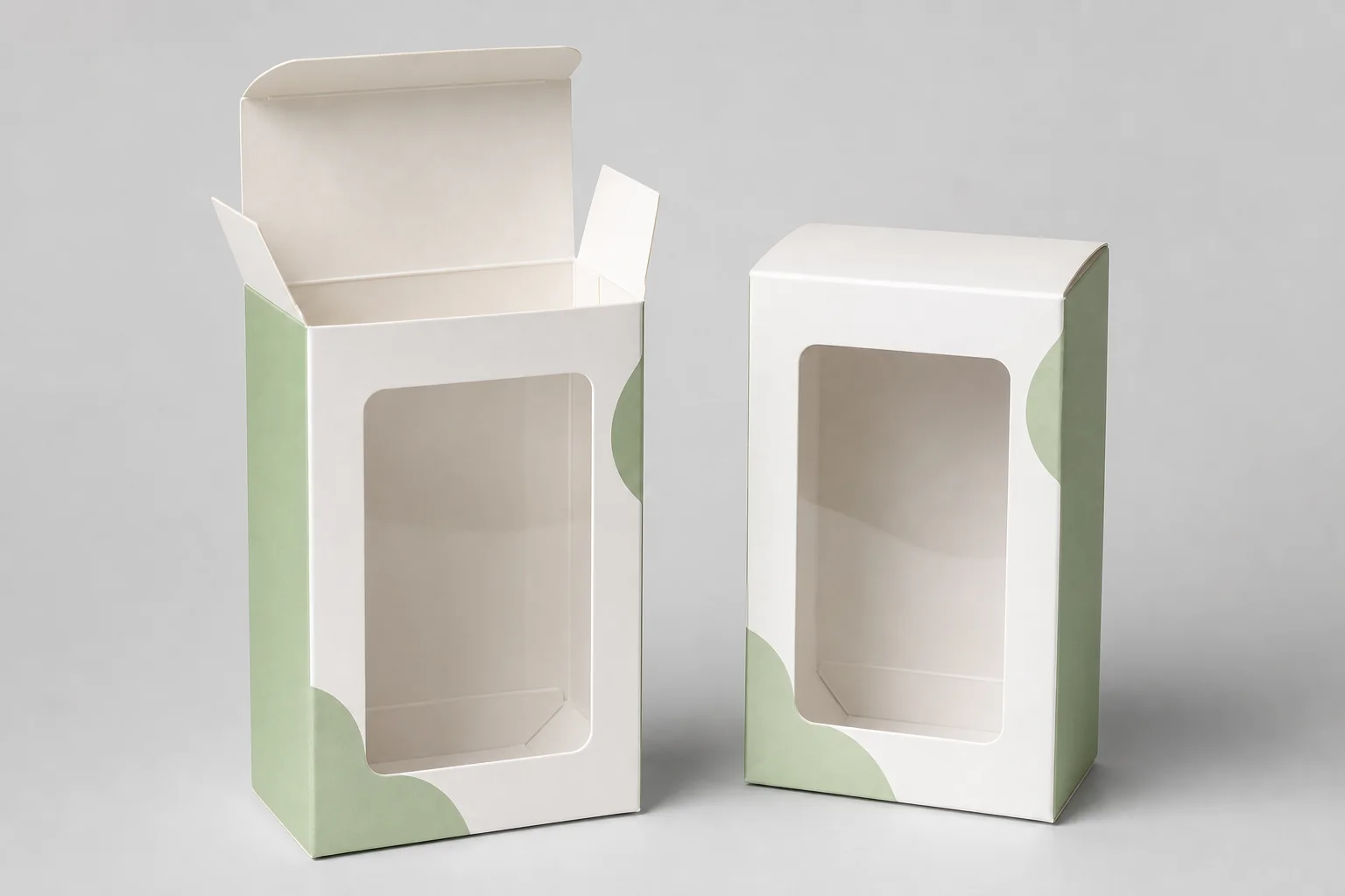 Window folding carton used as a temporary custom cookie box structure image