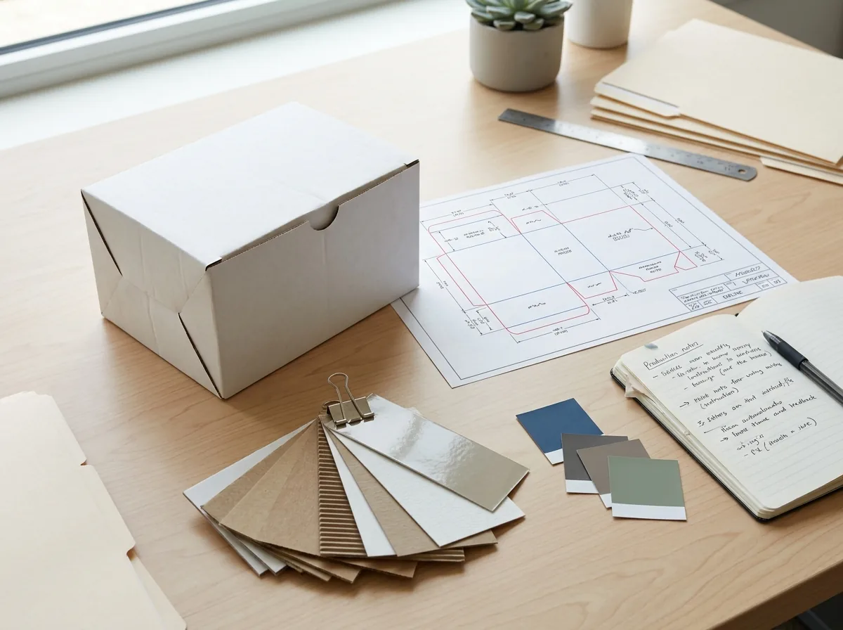 Approved blank carton prototype prepared for packaging production handoff