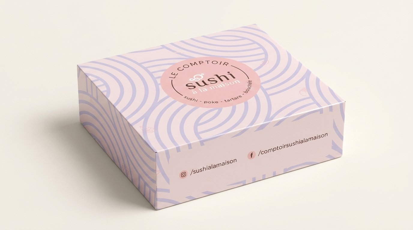 Pale pink and lavender bakery folding cartons showing closed and windowed carton formats